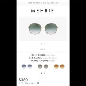 Oliver Peoples Mehrie Sunglass NEW!